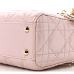 Metallic Lambskin Cannage Mini Lady Dior Lotus