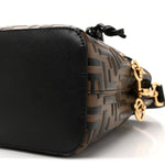 Vitello Liberty F is Fendi Bi-Color FF 1974 Embossed Mini Mon Tresor Bucket Bag Maya Black