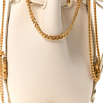 Grained Calfskin Micro Marcie Bucket Bag Misty Ivory