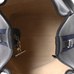 Grained Calfskin Large Bale Bag Navy Blue
