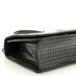 Metallic Patent Micro-Cannage Medium Diorama Flap Bag Onyx Black