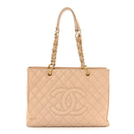 Caviar Quilted Grand Shopping Tote GST Beige Clair