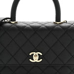 Caviar Quilted Mini Coco Handle Flap Black