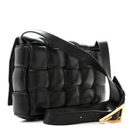 Paper Calfskin Maxi Intreccio Padded Cassette Crossbody Bag Black