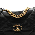 Lambskin Quilted Medium Chanel 19 Flap Black