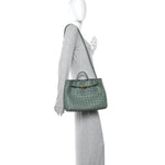 Nappa Intrecciato Medium Andiamo Shoulder Bag Aloe