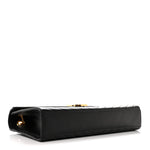 Grain De Poudre Matelasse Chevron Large Monogram Satchel Black