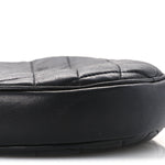 Lambskin Quilted Round Le Maillon Round Tassel Chain Crossbody Bag Black