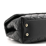 Caviar Quilted Mini Coco Handle Flap Black