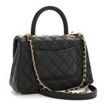 Caviar Quilted Mini Coco Handle Flap Black