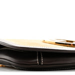 Canvas Dollar Calfskin Blondie Chain Shoulder Flap Bag Brown
