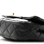 Patent Goatskin Quilted Small CC Eyelet Flap Black