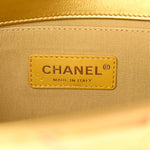 Metallic Calfskin Crocodile Embossed Graffiti Medium Cocodile Boy Flap Gold