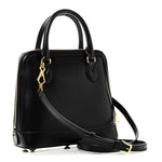 Boarded Plutone Calfskin Small Horsebit 1955 Top Handle Bag Black