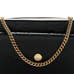 Calfskin GG Super Mini Debossed Chain Wallet Black