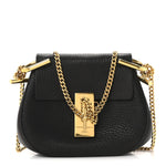 Grained Lambskin Nano Drew Shoulder Bag Black