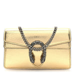 Metallic Calfskin Super Mini Dionysus Shoulder Bag Gold