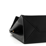 Natural Smooth Calfskin Medium Nano Top Handle Handbag Black