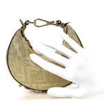 Crystal Vitello Laminato Suede FF Nano Fendigraphy Hobo Bag Platino
