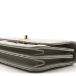 Lambskin Quilted Trendy CC Dual Handle Clutch With Chain Grey