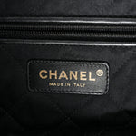 Shiny Calfskin Quilted Large Chanel 22 Black