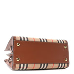 Calfskin Vintage Check Mini Two Handle Title Bag Archive Beige