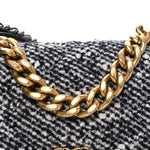 Tweed Quilted Medium Chanel 19 Flap Grey