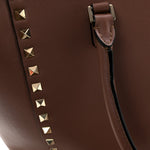 Vitello Small Rockstud Double Handle Tote Antique Rose