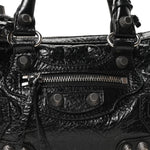 Agneau Arena Mini Le Cagole Duffle Crossbody Bag Black