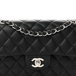 Lambskin Quilted Small Double Flap Black