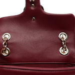 Lambskin Matelasse Small GG Marmont Shoulder Bag Rosso Ancora