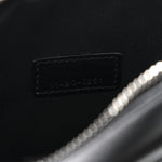 Calfskin Oblique Galaxy Perforated World Tour Messenger Pouch Black
