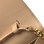 Grain De Poudre Matelasse Chevron Monogram Chain Wallet Nude Powder