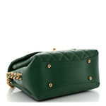 Calfskin Quilted Chain Flap Green