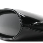 Brushed Calfskin North South Wanda Top Handle Bag Black