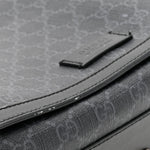 GG Supreme Monogram Web Messenger Diaper Bag Black Grey
