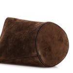Suede Calfskin Mini Lotus Tote  Dark Brown