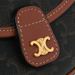 Canvas Calfskin Triomphe Mini Besace Tan