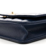 Caviar Quilted CC Turnlock Wallet On Chain WOC Navy Blue
