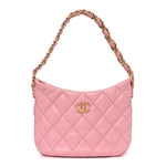 Lambskin Quilted CC Links Hobo Light Pink