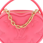 Calfskin Embroidered Monogram Pop My Heart Bag Pouch Dragon Fruit Pink