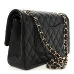 Lambskin Quilted Medium Double Flap Black