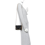 Shaggy Deer Tiny Fold Over Falabella Tote Black
