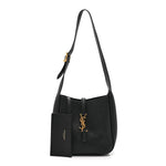 Grained Calfskin Baby Le 5 A 7 Supple Hobo Black