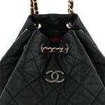 Aged Calfskin Quilted Small Gabrielle Backpack Black
