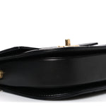 Calfskin Quilted Moon Messenger Black
