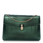 Iridescent Calfskin Serpenti Forever Shoulder Bag Emerald Green
