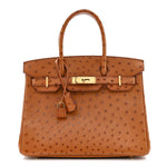 Ostrich Birkin 30 Cognac