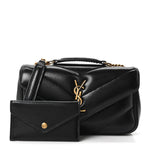 Lambskin Chevron Quilted Mini LouLou Black