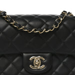 Lambskin Quilted Mini Rectangular Flap Black